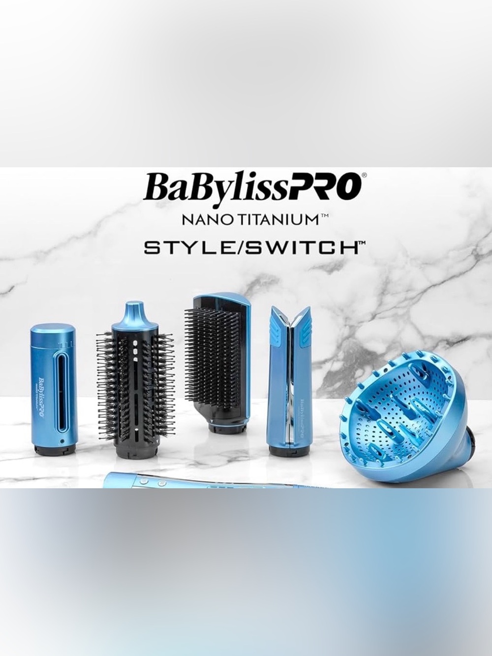 BaBylissPRO Nano Titanium Style/Switch Blue Styling Attachments only